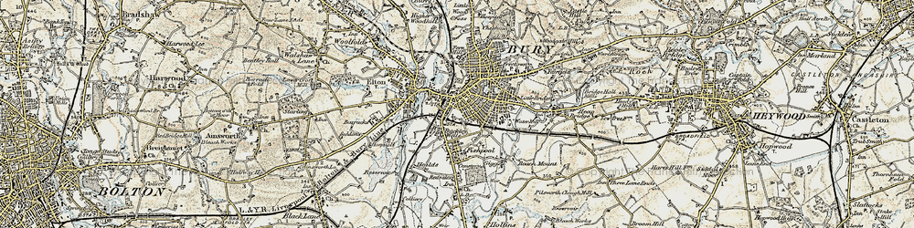 Old map of Bury in 1903