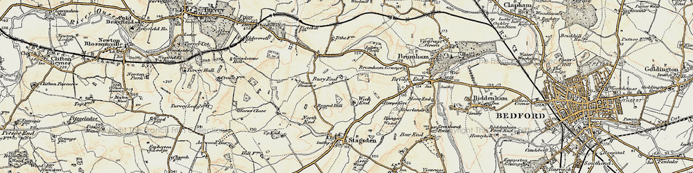 Old map of Bury End in 1898-1901
