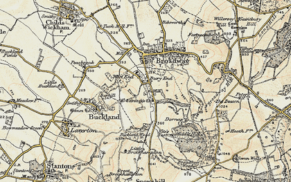 Old map of Broadway Hill in 1899-1901