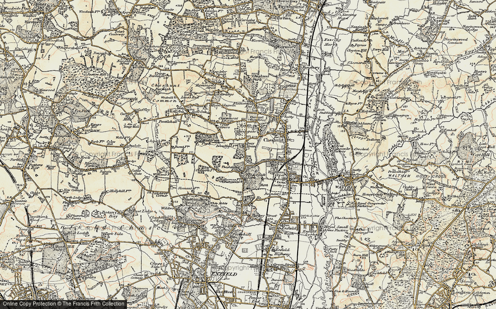 Old Map of Bury Green, 1897-1898 in 1897-1898