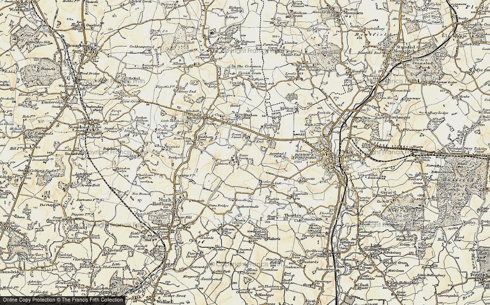 Old Map of Bury Green, 1898-1899 in 1898-1899