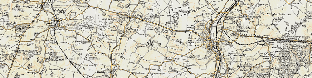 Old map of Bury Green in 1898-1899