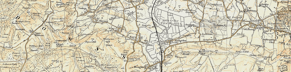 Old map of Bury Hollow in 1897-1899