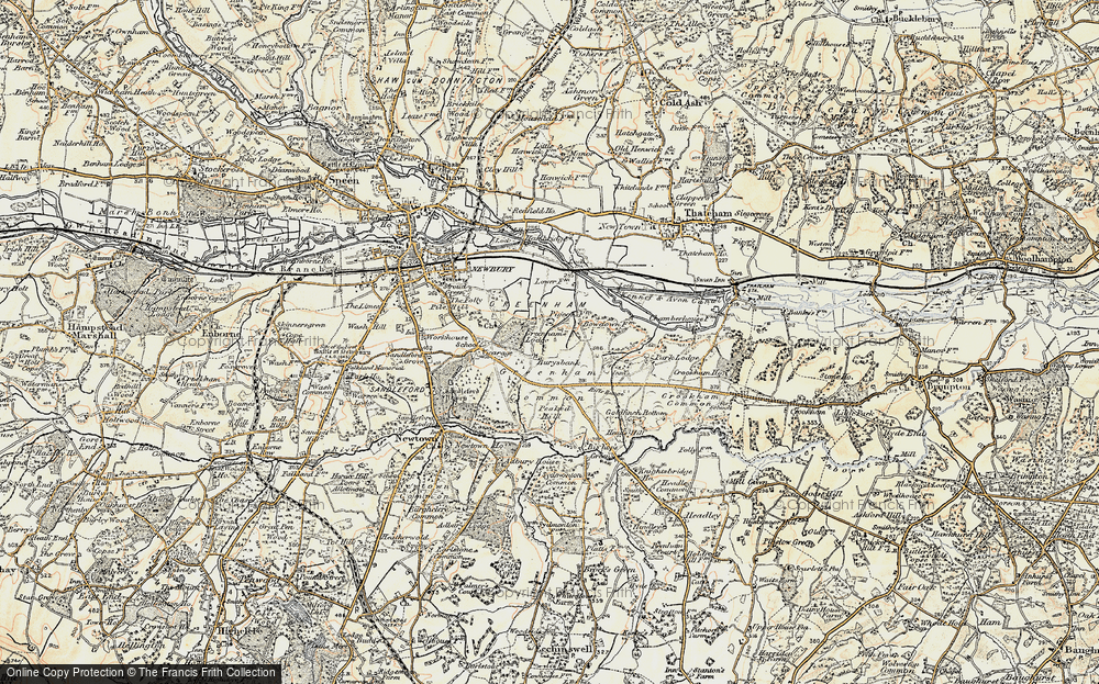 Old Map of Historic Map covering Bowdown Ho in 1897-1900
