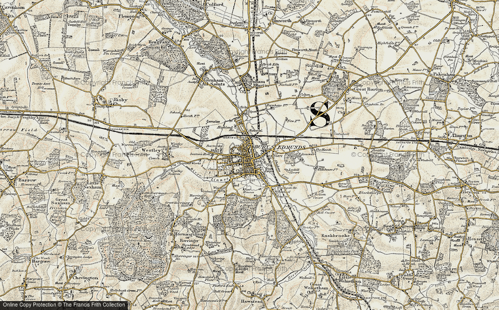 Old Map of Bury St Edmunds, 1899-1901 in 1899-1901