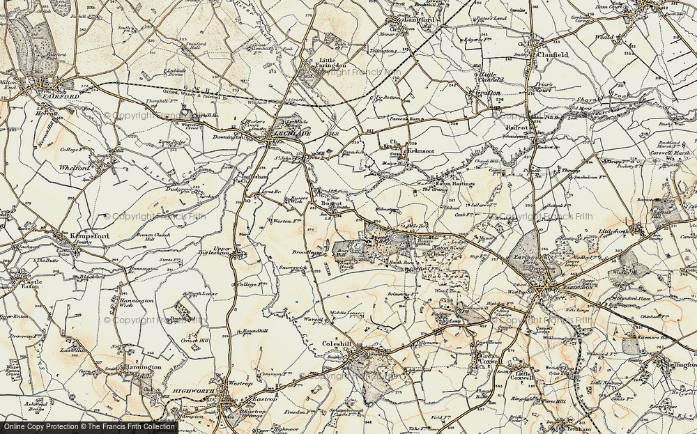 Old Map of Historic Map covering Bushy Heath in 1898-1899