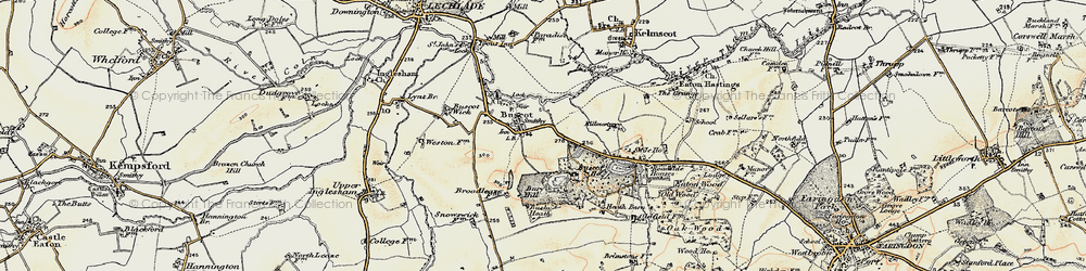 Old map of Buscot in 1898-1899