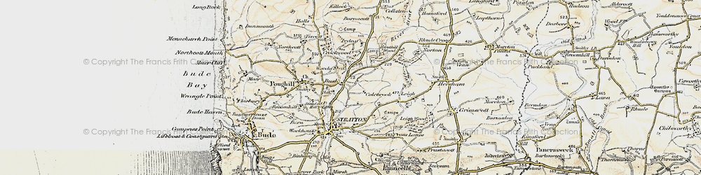 Old map of Leigh in 1900