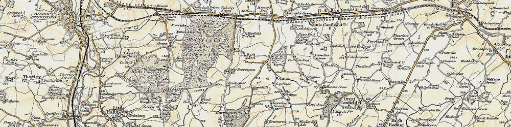 Old map of Bush End in 1898-1899