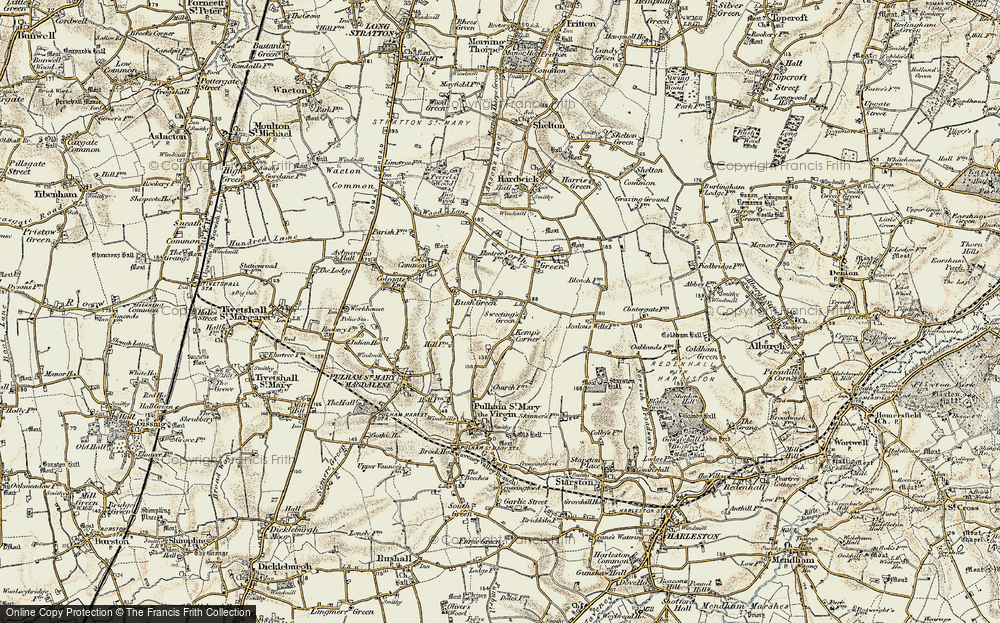 Old Map of Bush Green, 1901-1902 in 1901-1902