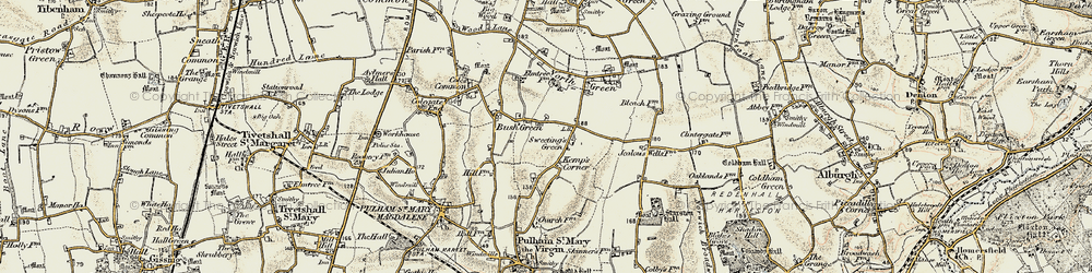 Old map of Bush Green in 1901-1902