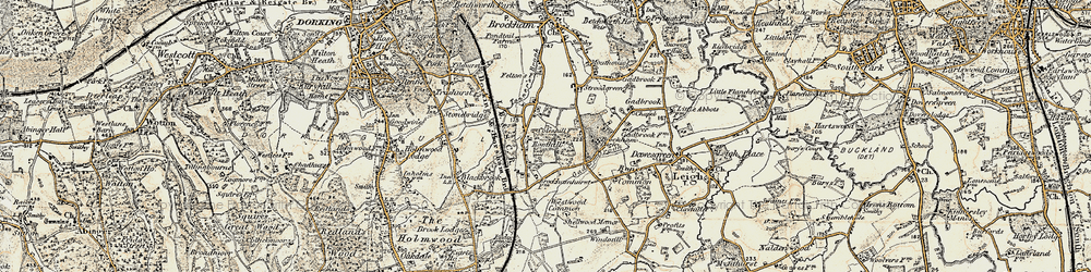 Old map of Bushbury in 1898-1909