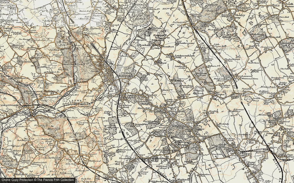 Old Map of Bushey, 1897-1898 in 1897-1898
