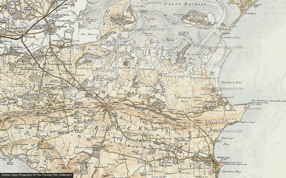 Old Map of Historic Map covering Wytch Heath in 1899-1909