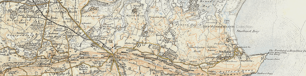 Old map of Wytch Heath in 1899-1909