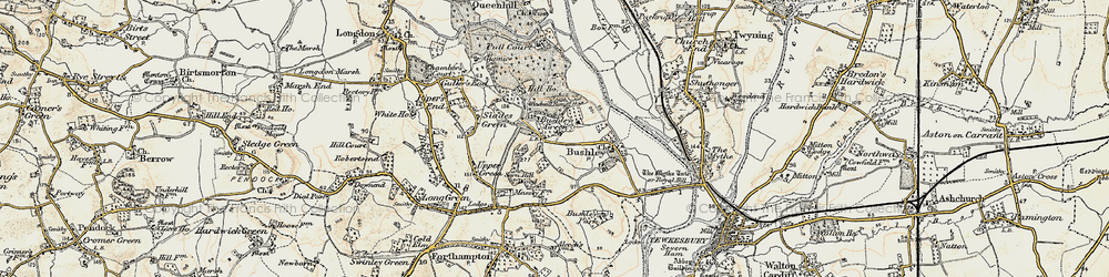 Old map of Bushley Green in 1899-1901