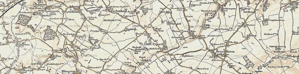 Old map of Bushton in 1898-1899