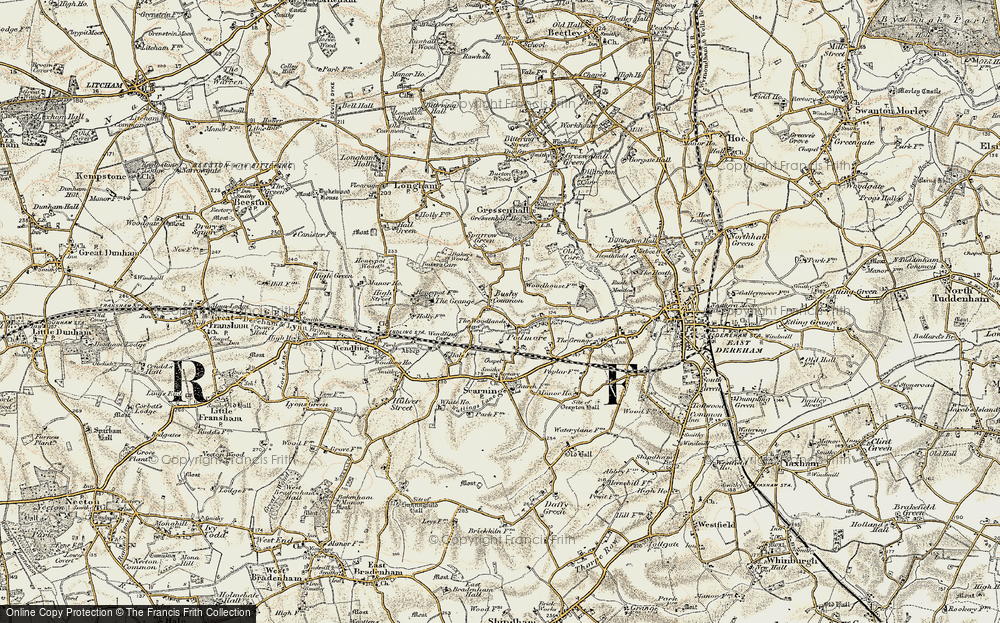 Old Map of Bushy Common, 1901-1902 in 1901-1902