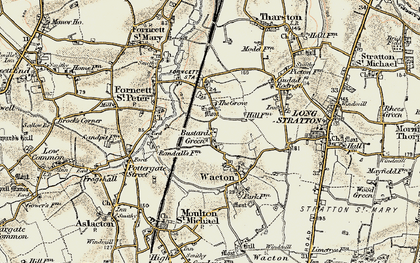 Old map of Bustard's Green in 1901-1902