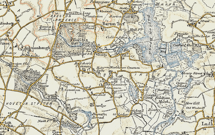 Old map of Butcher's Common in 1901-1902