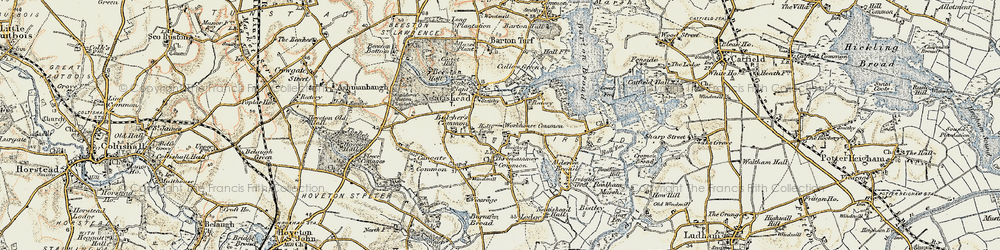 Old map of Butcher's Common in 1901-1902