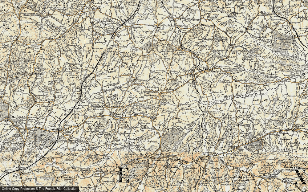 Old Map of Butcher's Cross, 1898 in 1898