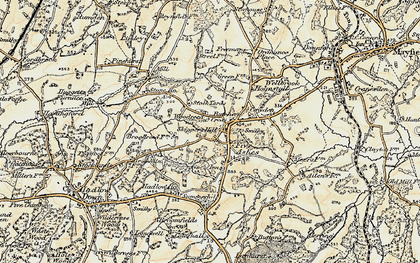 Old map of Butcher's Cross in 1898