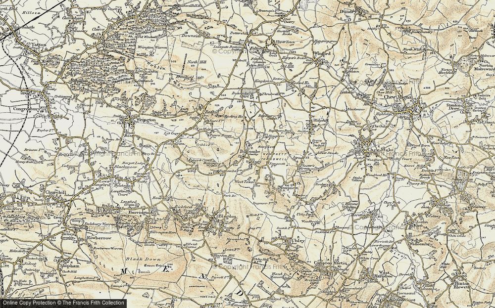 Old Map of Butcombe, 1899 in 1899