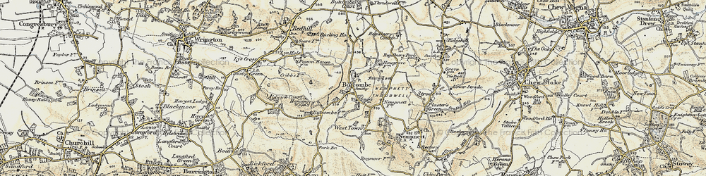 Old map of Butcombe in 1899