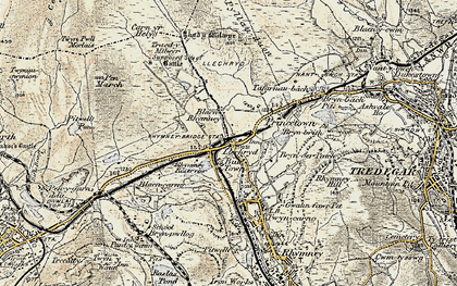 Old map of Blaen-Rhymney in 1900