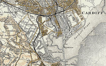 Old map of Butetown in 1899-1900