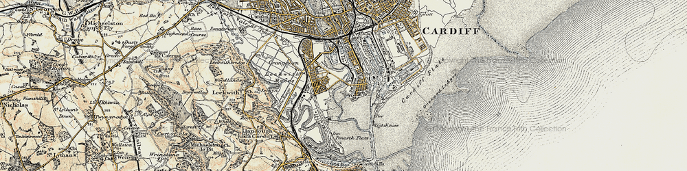 Old map of Butetown in 1899-1900
