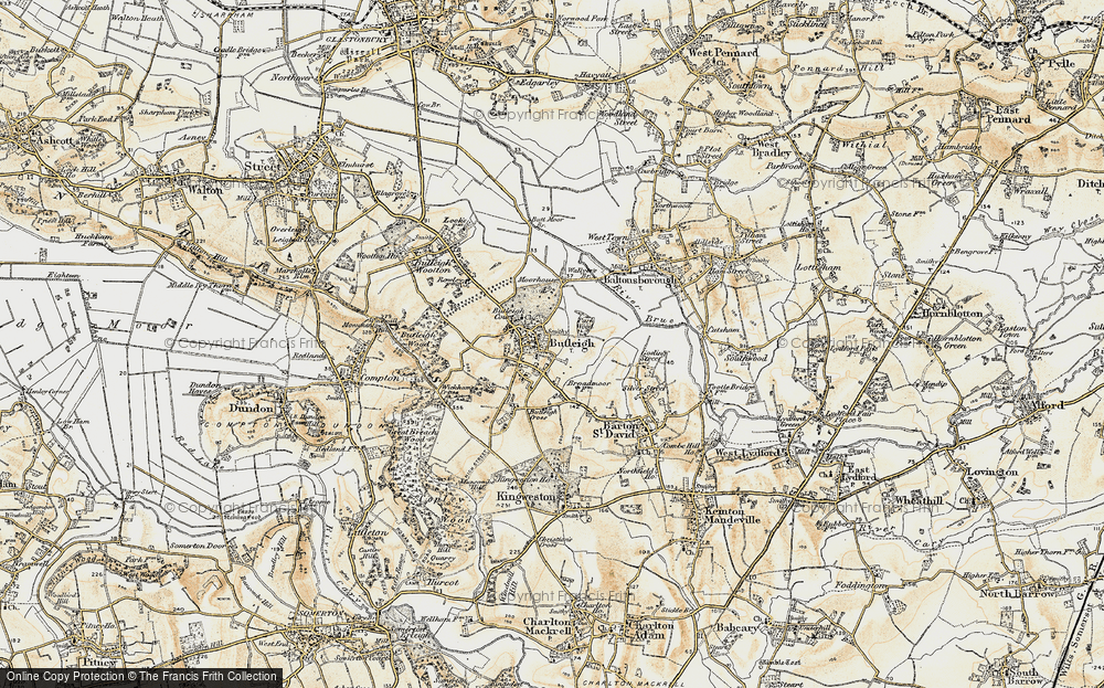 Old Map of Historic Map covering Butleigh Cross in 1899