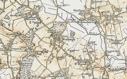 Old map of Butleigh Cross in 1899