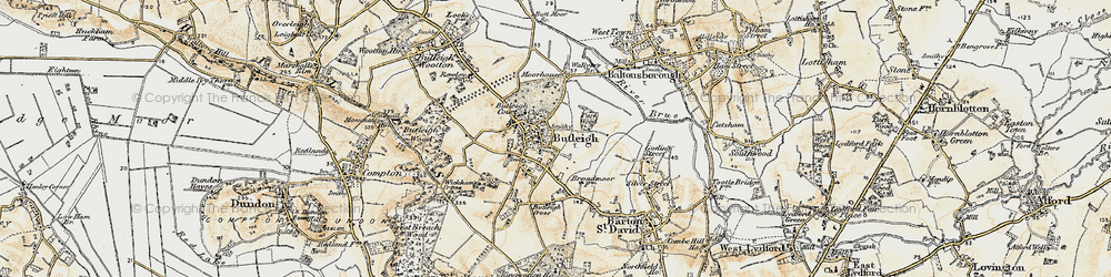 Old map of Butleigh Cross in 1899