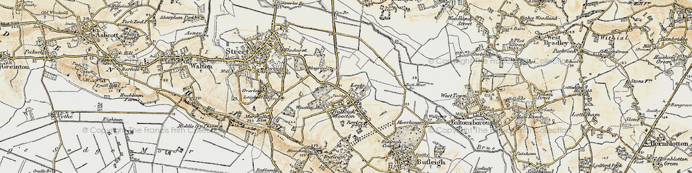 Old map of Butleigh Wootton in 1899