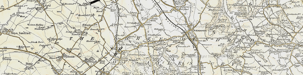 Old map of Butler's Cross in 1898