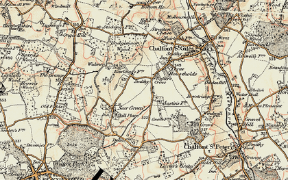 Old map of Austens in 1897-1898