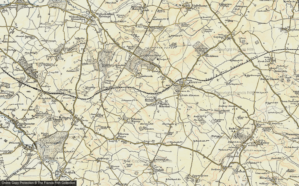 Old Map of Historic Map covering Brookhampton in 1898-1901