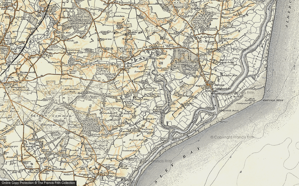 Old Map of Historic Map covering Butley River in 1898-1901