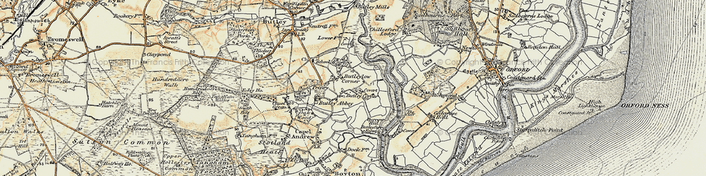 Old map of Butley River in 1898-1901