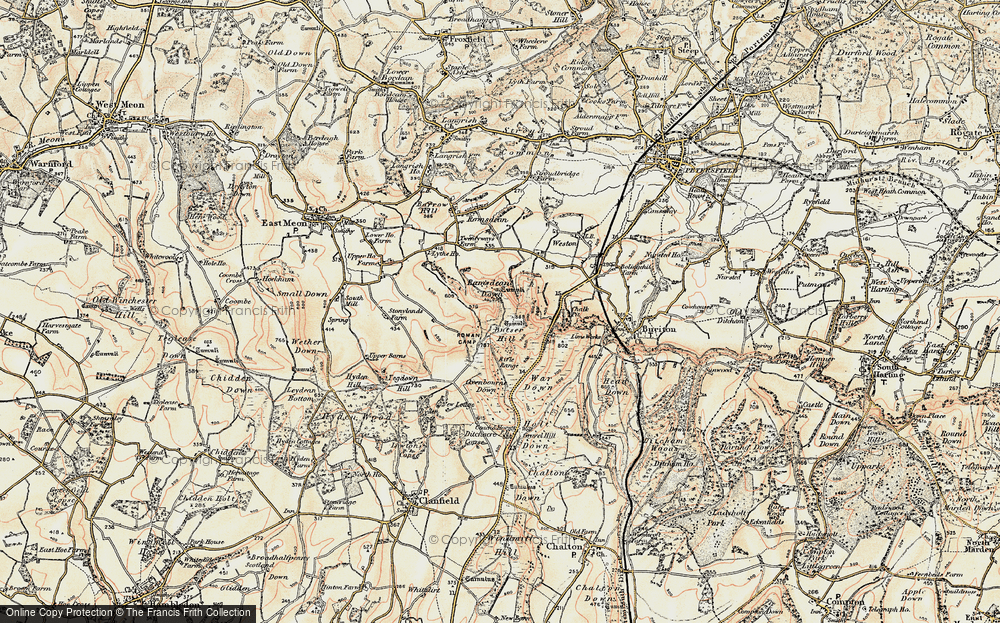 Old Map of Butser Hill, 1897-1900 in 1897-1900