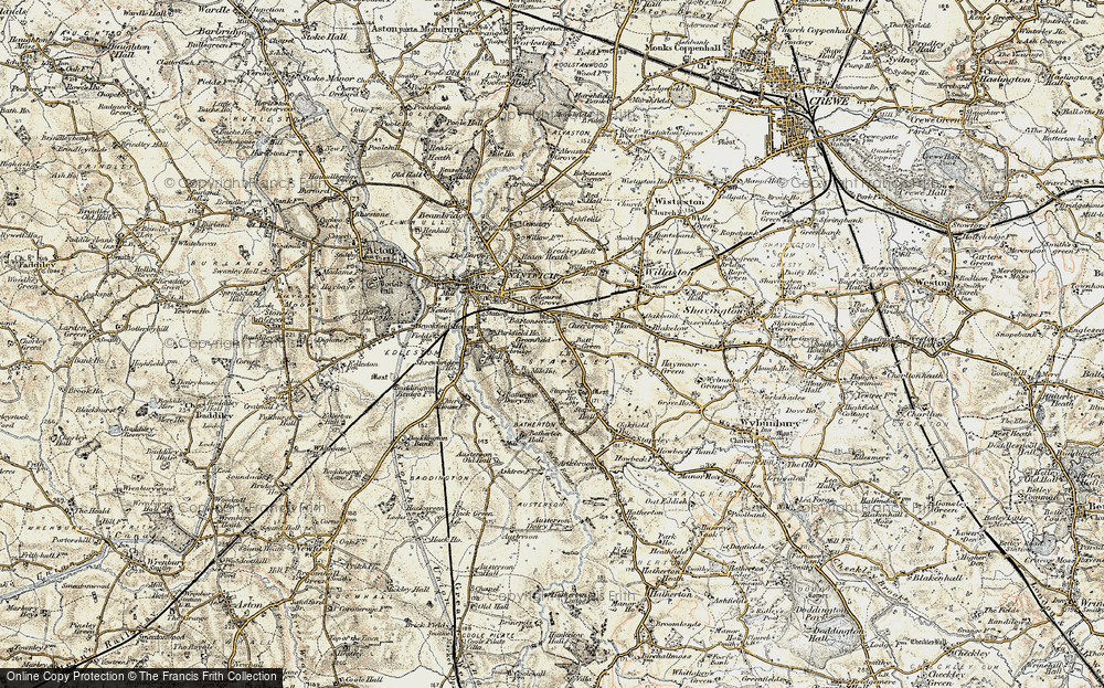 Old Map of Butt Green, 1902 in 1902