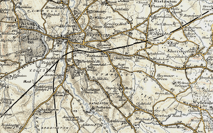 Old map of Batherton Dairy Ho in 1902