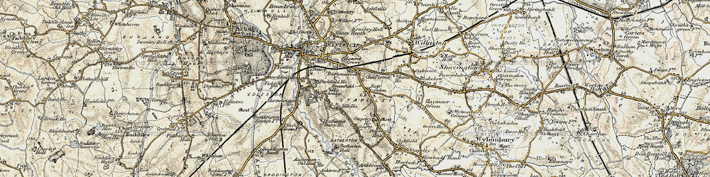 Old map of Butt Green in 1902
