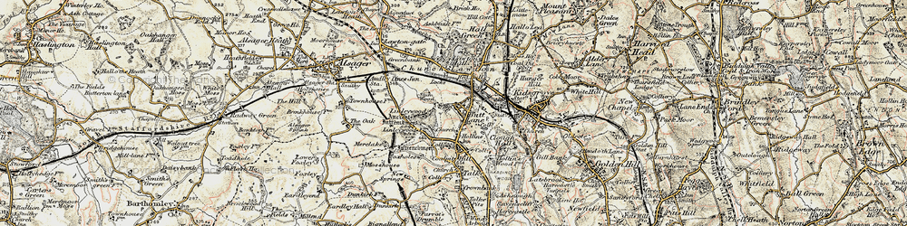 Old map of Butt Lane in 1902-1903