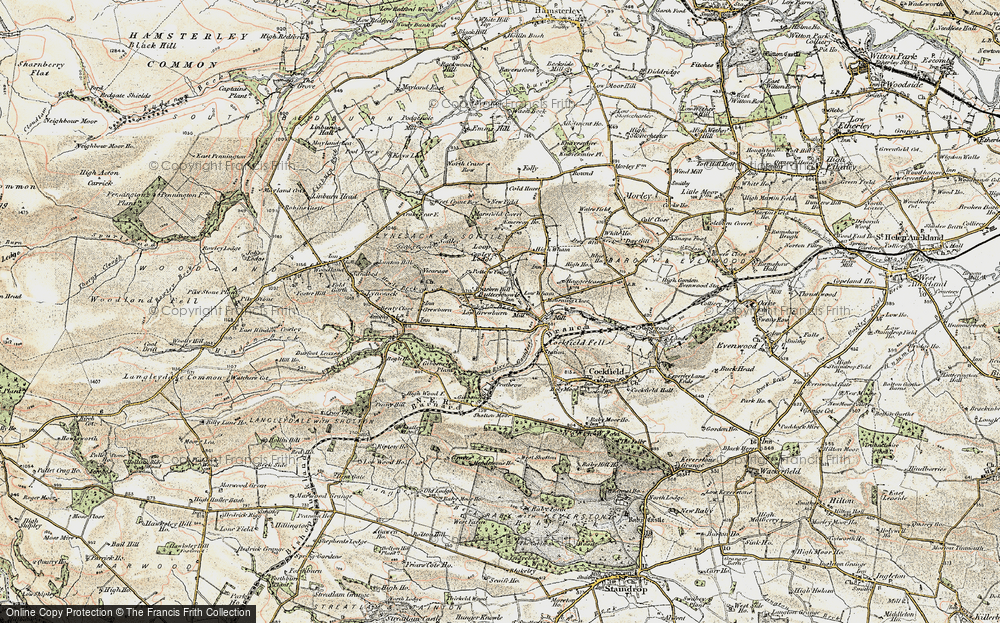 Old Map of Butterknowle, 1904 in 1904