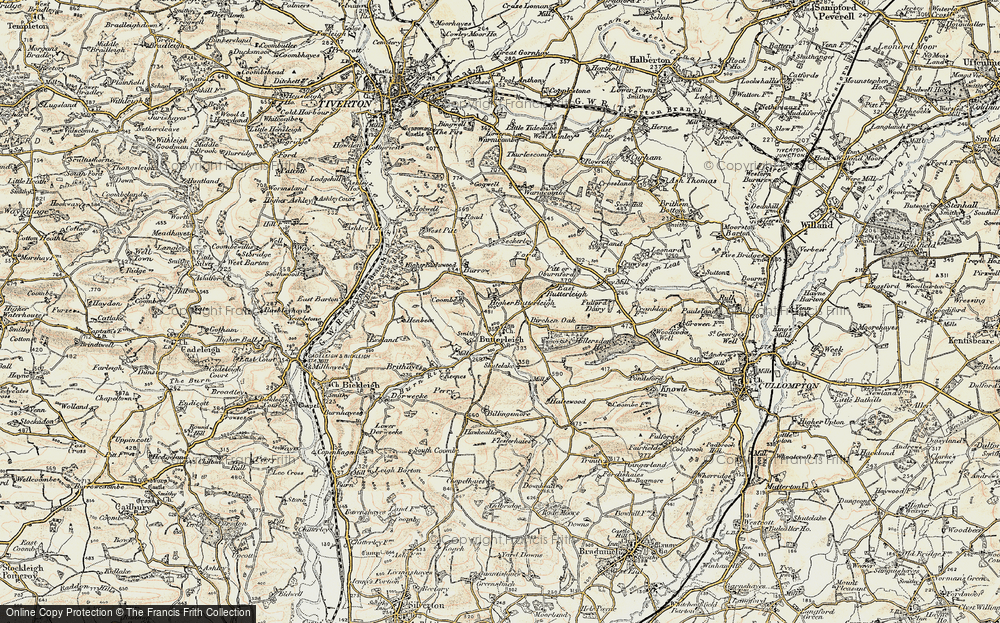 Old Map of Butterleigh, 1898-1900 in 1898-1900