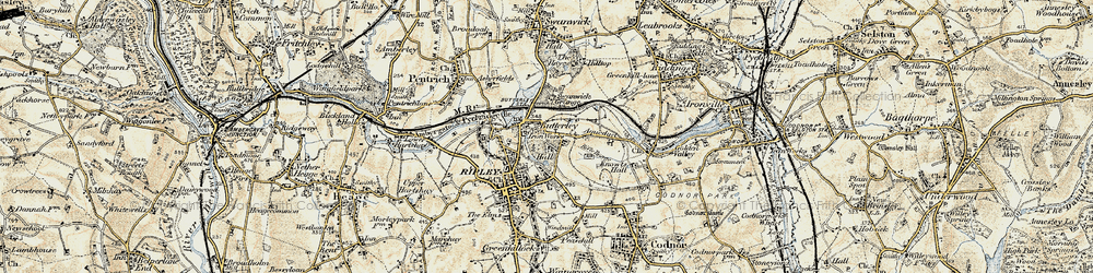 Old map of Butterley in 1902