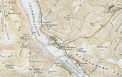 Old map of Bleaberry Tarn in 1901-1904